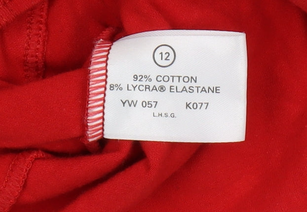 Blue Star Women's Red Cropped Blouse, Size 12, Stylish Design