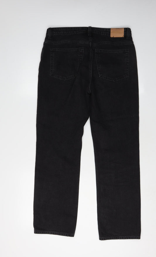 Womens UK Size 8 Weekday Regular Fit Straight Black Jeans