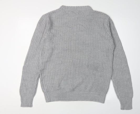 Brave Soul Men’s Grey Crew Neck Pullover Jumper M