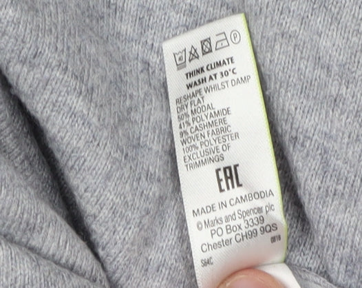 Womens UK Size 12 Marks and Spencer Grey Cardigan Jumper