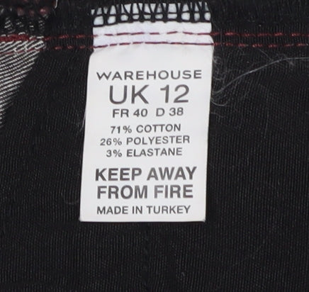 Womens UK Size 12 Warehouse Slim Fit Skinny Red Trousers