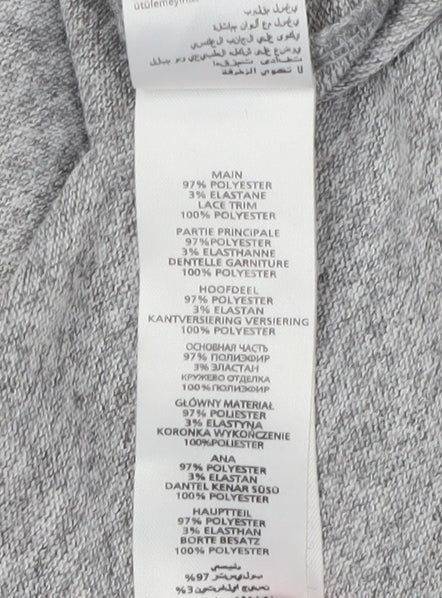 Womens UK Size 10 New Look Grey Jersey Blouse