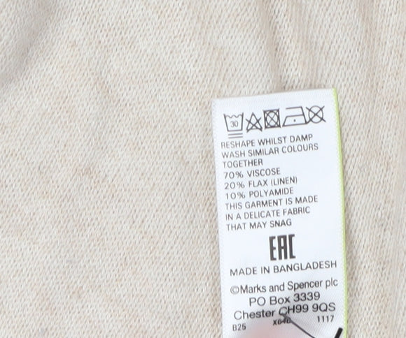 Womens UK Size 16 Marks and Spencer Beige Pullover Jumper
