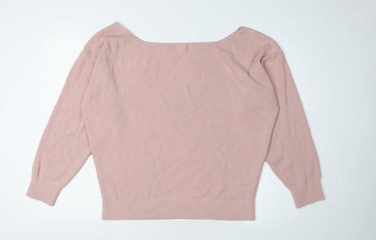 Womens UK Size L Nasty Gal Pink Pullover Jumper