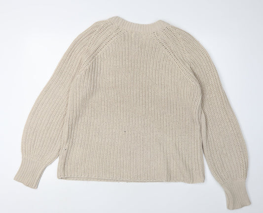 Womens UK Size L Only Beige Pullover Jumper