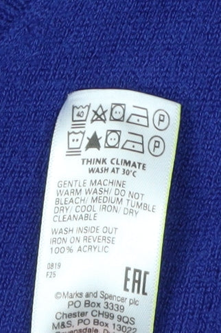 Womens UK Size 16 Marks and Spencer Blue Pullover Jumper