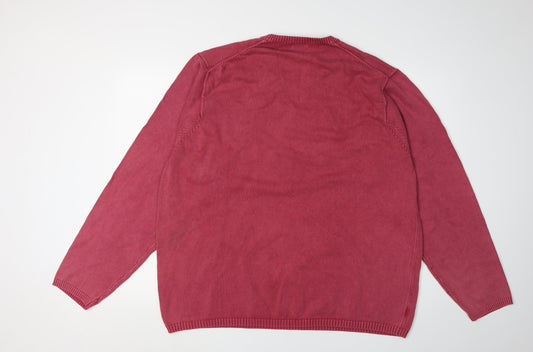 Izod Men's Red V-Neck Pullover Jumper, 2XL