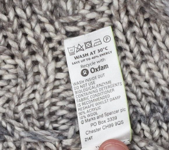 Womens UK Size 14 Marks and Spencer Grey Pullover Jumper
