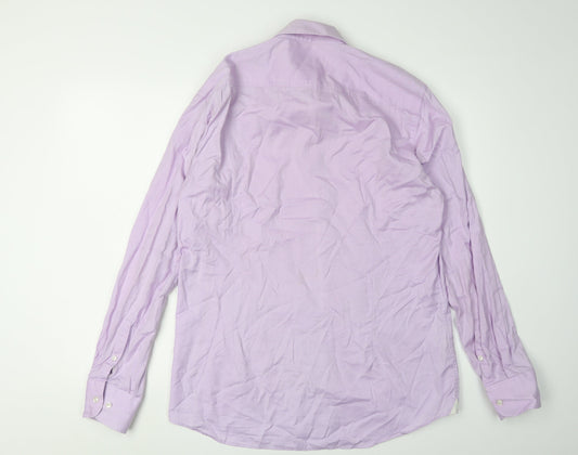 Mens UK Collar Size 16 HUGO BOSS Smart Purple Dress Shirt