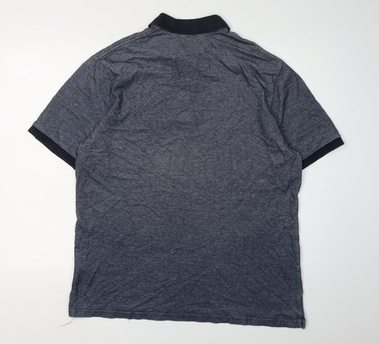 Marks and Spencer Men's Grey Polo, Medium, Short Sleeve