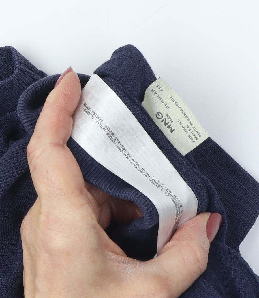 Marks and Spencer Men's Blue XL Regular Fit Polo