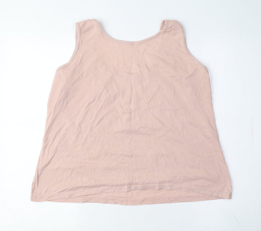 Capsule Women's Pink Cotton Tank Top Size L