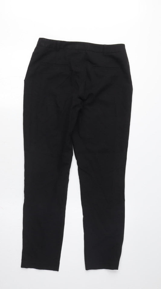 Womens UK Size 8 Topshop Regular Fit Straight Black Trousers