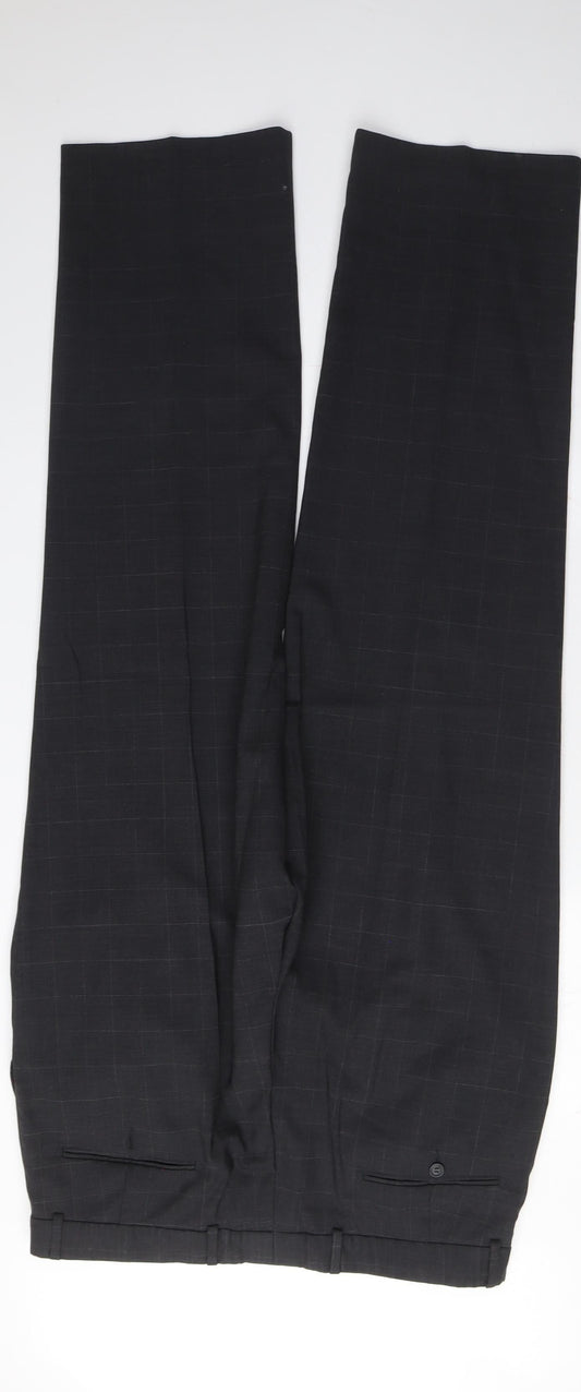 Armando Men's Black Check Dress Pants, Size M