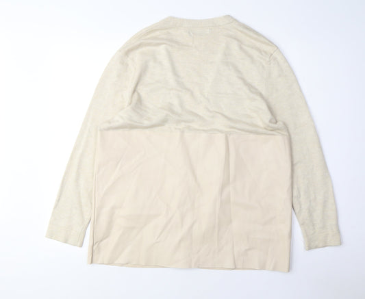 Womens UK Size S Zara Beige Cardigan Jumper