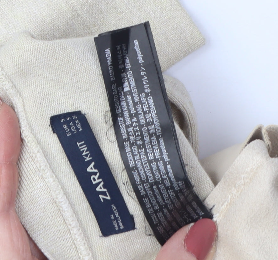 Womens UK Size S Zara Beige Cardigan Jumper