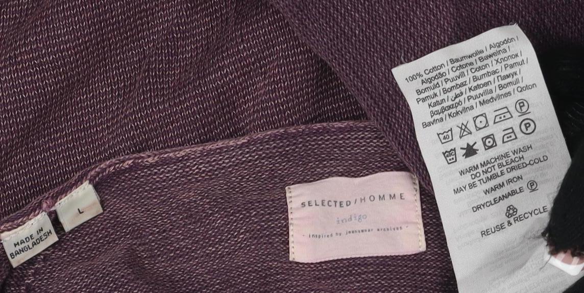 SELECTED HOMME Men's Purple Pullover Jumper L