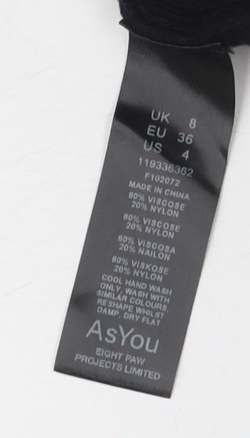 Close-up detail of As You Women's Black Long Sleeve Beaded Dress, size 8