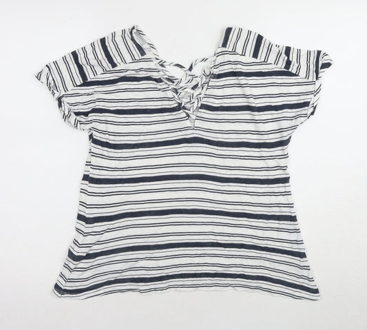 Monsoon Women's Striped Blouse in M Black & White