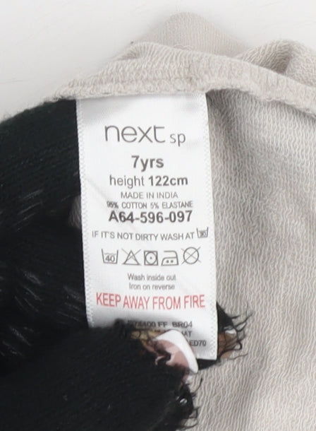 Next Girls Black Tie-Dye T-Shirt, 7 Years