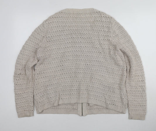 Womens UK Size 16 Marks and Spencer Beige Full Zip Jumper