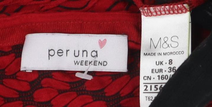 Womens UK Size UK 8 Marks and Spencer Red Jersey T-Shirt