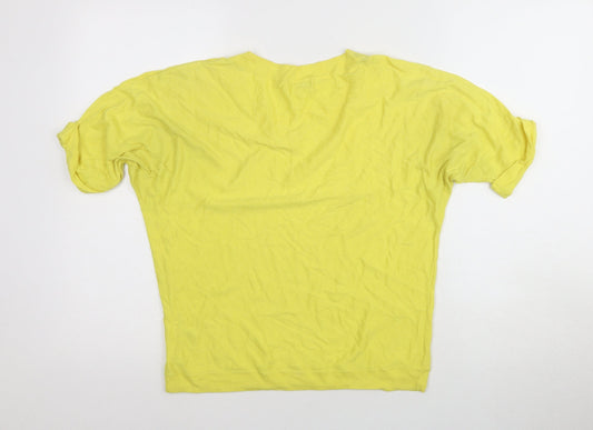 Womens UK Size M Monsoon Yellow Basic T-Shirt