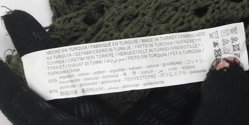 STR Green Knit Pullover Jumper Women Boat Neck Size L