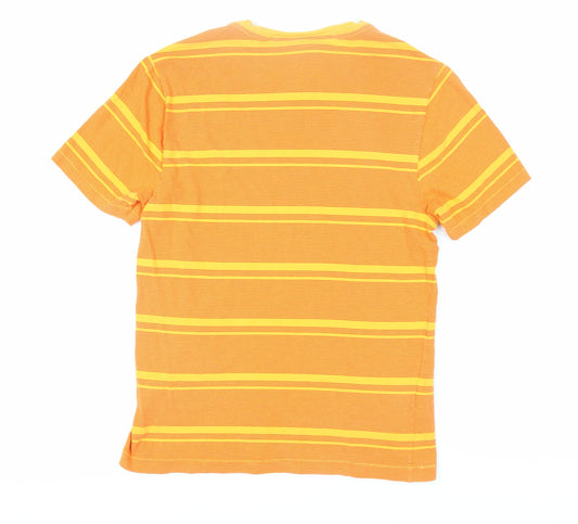 Penguin Men's Orange Striped Crew Neck T-Shirt M