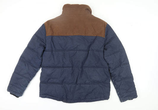 Zara Man Men's Blue XL Puffer Jacket with Pockets