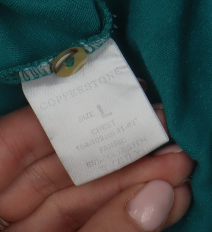 Copperstone Men's Green Polo Shirt, Size L, Short Sleeve