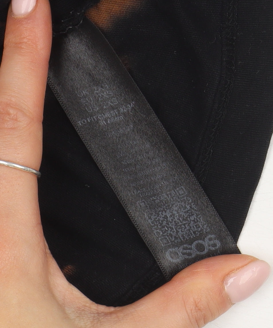 Unisex Adults UK Size 2XS ASOS Black Basic T-Shirt