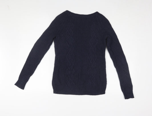 Gap Women's Navy Cable-Knit Jumper XS