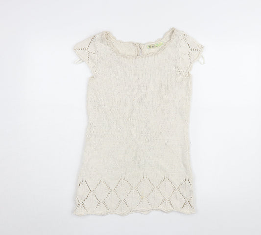 Womens UK Size M Old Navy Ivory Basic T-Shirt