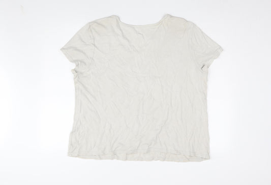 Womens UK Size 2XL White Stag White Basic T-Shirt