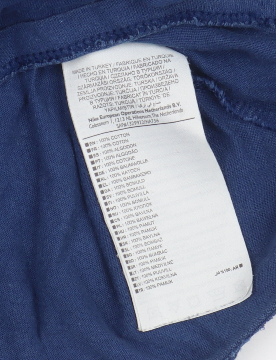 Nike Men's Blue Athletic Fit Crew Neck T-Shirt S