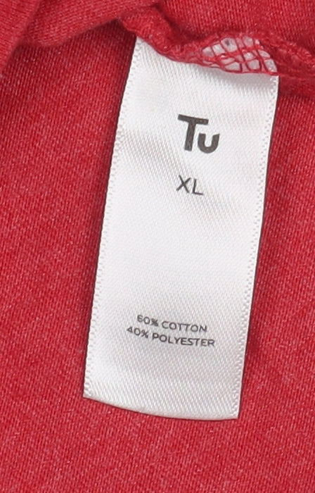 Tu Men's Red XL Christmas Star Wars T-Shirt