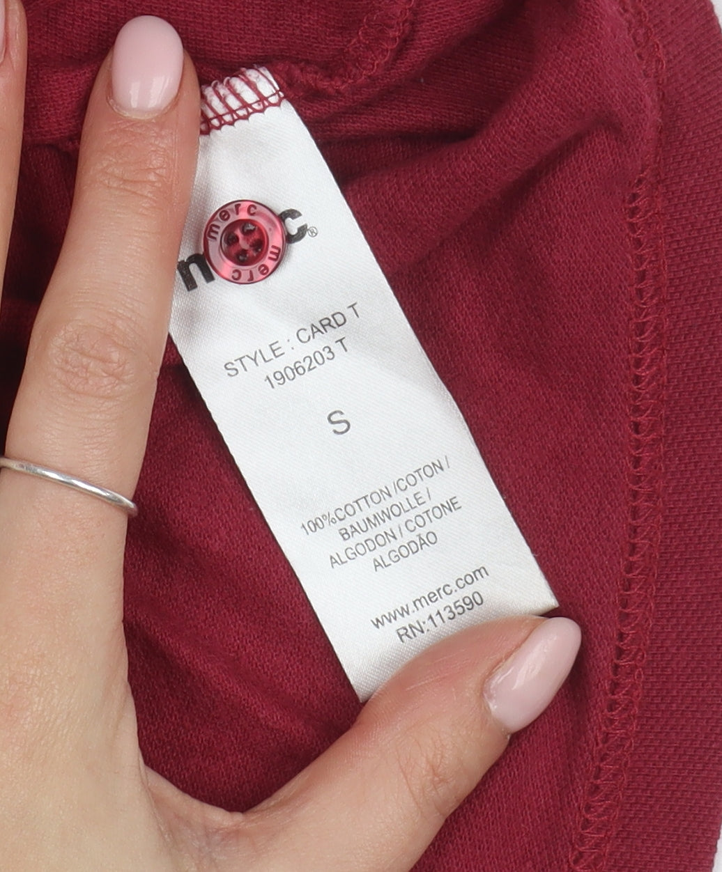 Merc Men's Red Polo Shirt, Size S, Cotton, Solid Casual