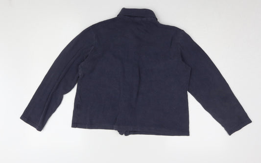 Womens UK Size 12 Cotton Traders Blue Basic Button-Up