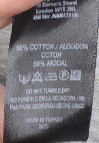 Miss Selfridge Grey Basic T-Shirt, Size 12, Women