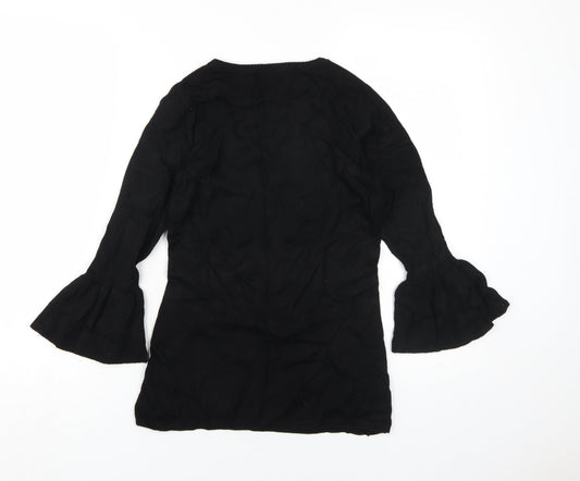 Womens UK Size 8 Apricot Black Pullover Jumper