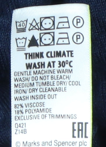 Womens UK Size XL Marks and Spencer Blue Cardigan Jumper