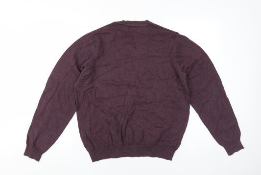 Marks and Spencer Men's Purple V-Neck Pullover Jumper M