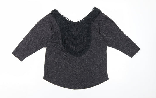 Womens UK Size S Ginger G Black Basic Blouse
