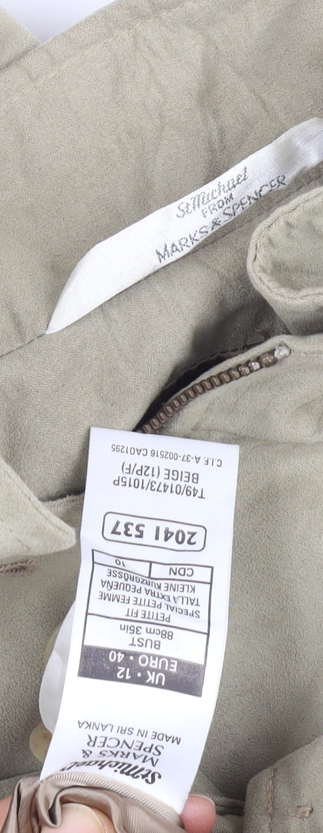 Womens UK Size 12 Marks and Spencer Beige Basic Jacket