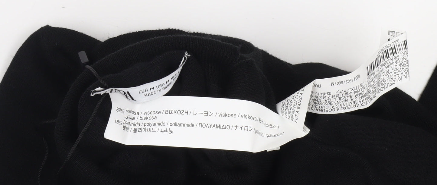 Zara Men's Black M High Neck Pullover Jumper