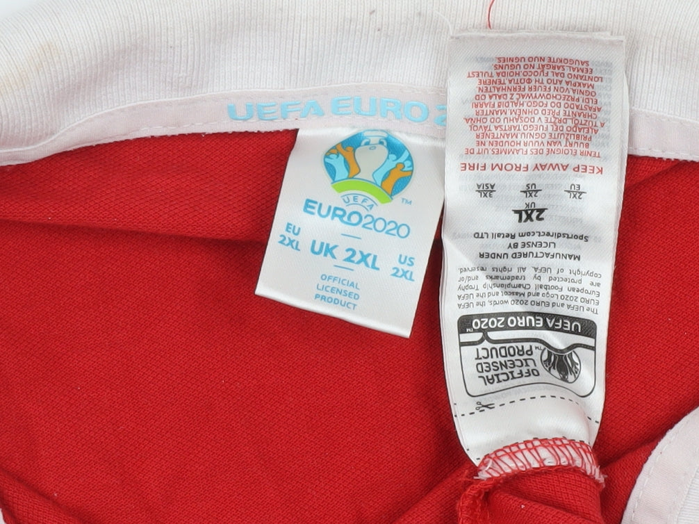 UEFA EURO 2020 Men's Red 2XL Polo Shirt