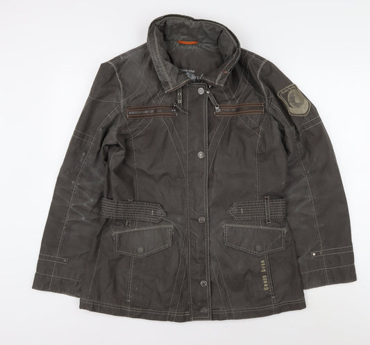 Womens UK Size 12 Betty Barclay Brown Military Jacket
