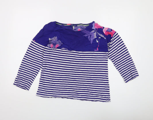 Womens UK Size 10 Joules Blue Basic Blouse