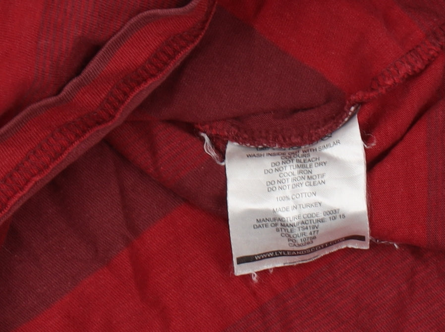 Lyle & Scott Men's Red Striped T-Shirt, Size M